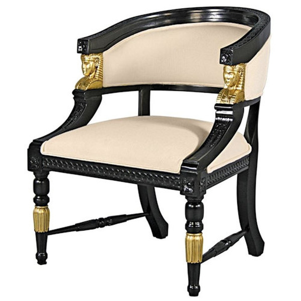 Neoclassical Egyptian Revival Chairs Style Period Pharaohs Fabric Replica